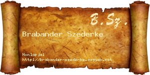 Brabander Szederke névjegykártya